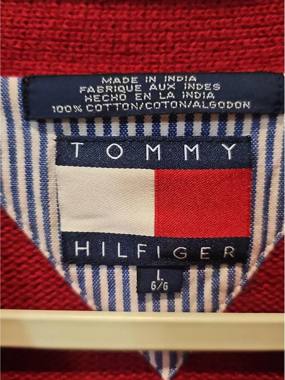 Tommy Hilfiger Men’s Vintage Red Knit Sweater Size Large